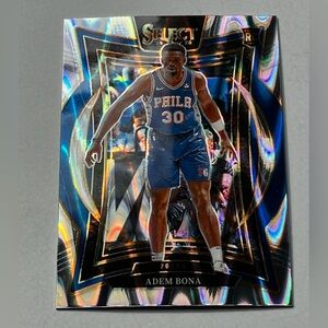2024 Panini Select Adem Bona rookie card 76ers card 97 concourse holo prizm